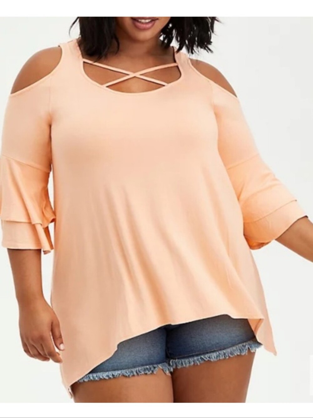 Torrid 2 Super Soft Strappy Peach Top 4044-